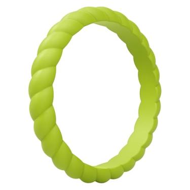 Imagem de ThunderFit Alianças de casamento femininas finas giratórias de silicone, anéis de noivado empilháveis de borracha com 2,5 mm de largura e 2 mm de espessura - pacote variado de 1/4/8/10, 10.5 - 11