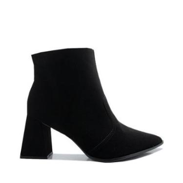 Imagem de Bota Via Comfort Salto Geométrico Preta-Feminino