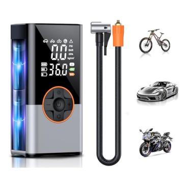 Imagem de Compressor de ar portátil para inflador de pneu, bomba de ar portátil 2x mais rápida com bateria de 25000 mAh, usada para pneus de bicicleta e motocicleta, bolas, peças automotivas