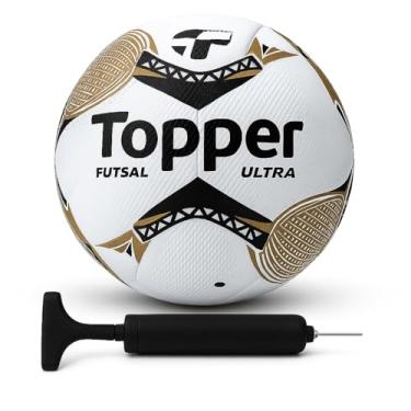 Imagem de Bola Futebol Topper Ultra Campo Futsal Society + Bomba (Futsal, Dourado)
