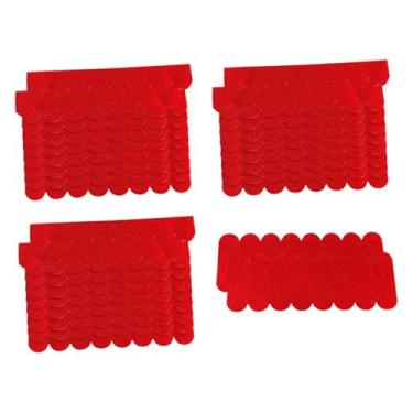 Imagem de Fancyes Folha de feltro para casa de bonecas, telhas de madeira autoadesivas, material de feltro grosso, tecido para artesanato e projetos de costura para, Vermelho