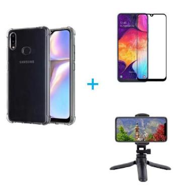 Imagem de Kit Tripé Tripod 360 graus para Samsung Galaxy A10s + Capa + Pelicula 