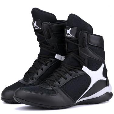 Imagem de Bota Fitness Treino Mr. Gutt Academia de Couro Unissex Preto, Preto, 3