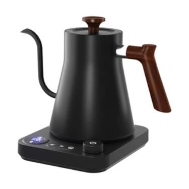Imagem de ＫＬＫＣＭＳ Chaleira elétrica com bico de ganso para preparo de café, ideal para amantes do método gotejamento, Preto, Tamanho real