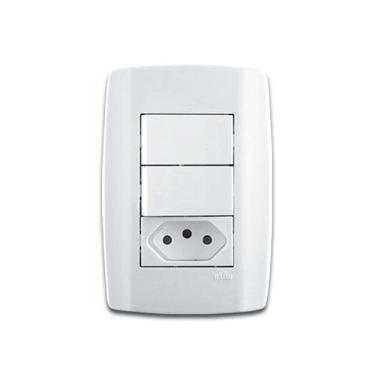 Imagem de Interruptor Simples + Tomada 20a Linha Slim Ilumi - Conjunto 2 - 250v