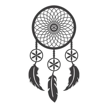 Imagem de Quadro Decorativo Mdf Preto Filtro Dos Sonhos 40X20Cm