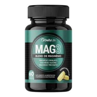 Imagem de Magnesio Mag 3 Dimalato Treonato Glicina Magnesium 1000mg 100% Puro 60 Comprimidos Mastigaveis Sem Glúten Sabor Maracujá