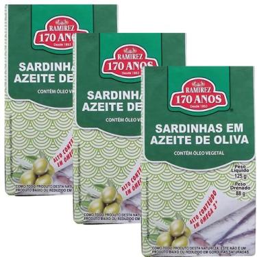 Imagem de 3X Sardinha PORTUGUESA em Azeite de Oliva RAMIREZ - 125g cada