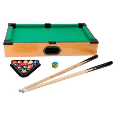 Imagem de Mesa Infantil De Sinuca Em Madeira MDF Com Tecido Verde E Kit Completo