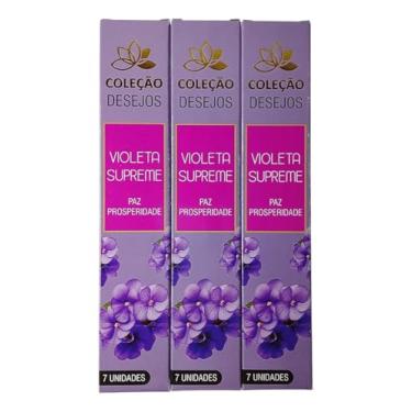 Imagem de Incenso Dos Desejos Vegano Super Premium 3 caixas - Escolha seu aroma!(Violeta Supreme)