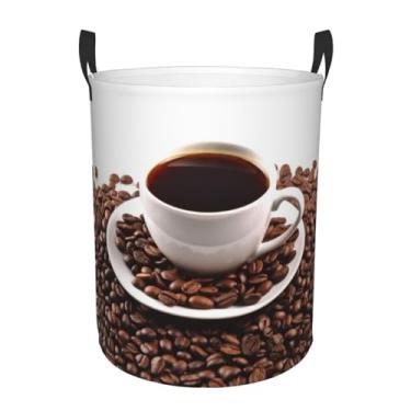 Imagem de Cesto de café e xícara de roupa suja dobrável à prova d'água cesto de armazenamento de roupas com alças pano oxford organizador de brinquedos cesta para banheiro, lavanderia, quarto, pequeno