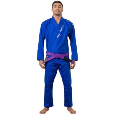 Imagem de Kimono Jiu Jitsu Trançado Reforçado Hanzo Naja Adulto Azul Unissex, A3