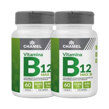 Imagem de Kit 2x Max Vitamina B12 Metilcobalamina 60 Cps - CHAMEL
