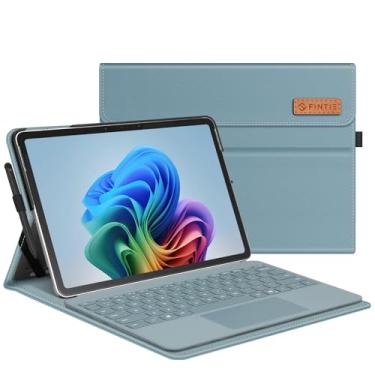 Imagem de Fintie Capa para Microsoft Surface Pro 12 polegadas 1ª edição (2025), carteira de visualização de vários ângulos com bolso e suporte de caneta, compatível com teclado tipo capa (azul oceano)