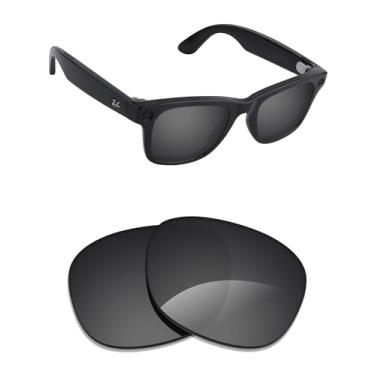 Imagem de Alphax Lentes de reposição polarizadas para óculos de sol Ray-Ban Meta Wayfarer RW4008 53 mm - Opções, Stealth Black