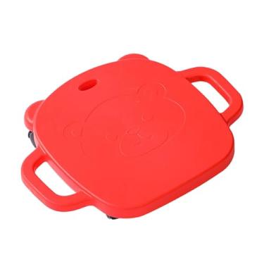 Imagem de MotiveTech Prancha de Exercícios com Alças, Prancha de Assento, Prancha de Habilidades Motoras com Rodas, Dispositivo de Treinamento Sensorial para Academia de E, Vermelho