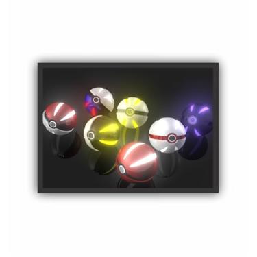 Imagem de Quadro Decorativo pokebola anime (33x24)
