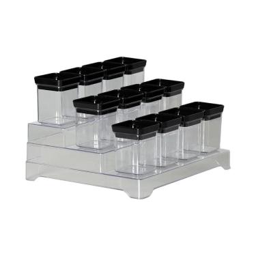 Imagem de Kit 13 Porta Temperos Lumini Black Decorativo Organizador