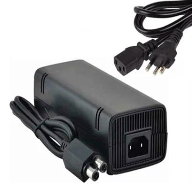 Imagem de Fonte De Alimentação Ac Energia Bivolt Compativel Com Console XBOX 360 Slim 2 Pinos + Cabo De Força