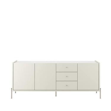 Imagem de Buffet 3 Portas 3 Gavetas Jasper 184 cm - Off White c/ Champanhe