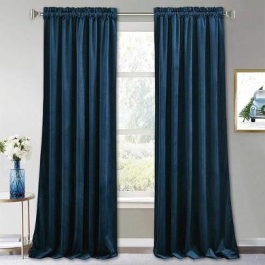 Imagem de Cortinas RYB HOME Velvet 244 cm Super Soft Blackout Azul Marinho
