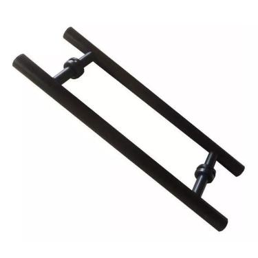 Imagem de Puxador Para Portas Madeira / Vidro Tubular Preto - 60 Cm