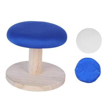 Imagem de Ｂｅｓｇａ Banqueta redonda para passar roupa, mesa, mini ferro, manga acolchoada, tábua de passar roupa, almofada de esponja, Azul