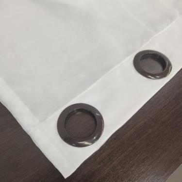Imagem de Cortina Para Sala Quarto Janela Voil Bordado Com forro Microfibra 4,00