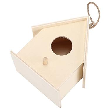 Imagem de Semme Casa de Pássaros de Madeira Inovadora e Robusta de Madeira, Ambiente Seguro para Pequenos Pássaros, Decoração Ao Ar Livre Clássica Ao Estilo de Cabine de, Inacabada para Personalizar Pintura