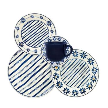 Imagem de Bowl Ceramica Conjunto de Mesa e Chá com 20 PeçAs Estampado(MARGARIDAS)