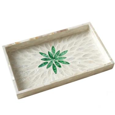 Imagem de Bandeja decorativa embutida para servir, organizador de bancada retangular, decoração de casa de fazenda (GG)