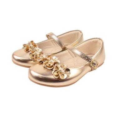 Imagem de Sapatilha Infantil Feminina Menina Laço Dama de Honra Ouro LMV03-DH - 