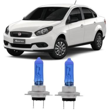 Imagem de Par Lâmpada Super Branca automotiva H7 12V 55W 8500K Siena  1999 Até 2