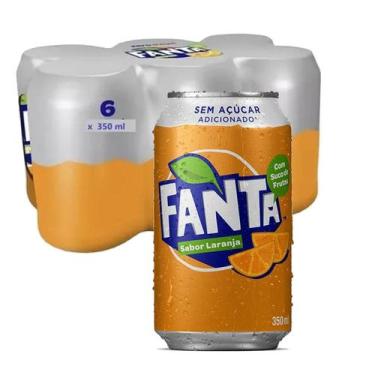 Imagem de Fanta Laranja Sem Açúcar 350Ml (6 Latas)