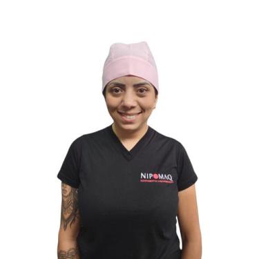 Imagem de Bandana rosa de amarrar oxford unissex touca restaurante bares  bd-10 