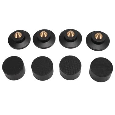 Imagem de 4Pcs Speaker Isolamento Almofada De Pés De Liga De Alumínio Amortecedor Speaker Spike Pad para Subwoofer Amplificador CD DVD Player (Preto)