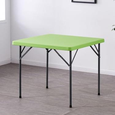 Imagem de Mesa Para Festa Ao Ar Livre Plástico Interno Externo, Multiuso, À Prova D'água, Resistente A Choques, Manchas, Mesa Quadrada Portátil, Green