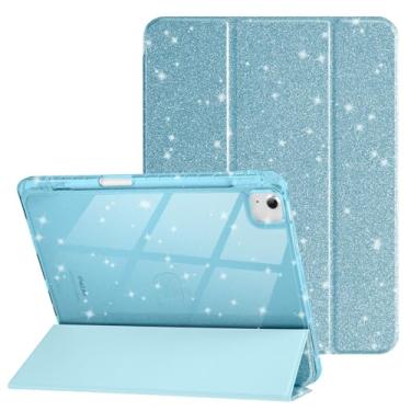 Imagem de HOICHOE Capa para iPad Air de 13 polegadas (M3/M2, 2025/2024) e iPad Pro 12,9 6/5ª geração (2022/2021), capa brilhante brilhante com capa traseira transparente brilhante, capa com suporte de três