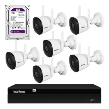 Imagem de Kit CFTV Completo WiFi Full HD com 6 Câmeras Inteligentes, NVR 4K e HD