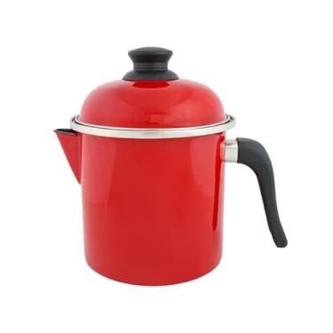 Imagem de Leiteira Esmaltada, Jarra para Ferver Leite, 1,8 L (com Bico)(VERMELHO)