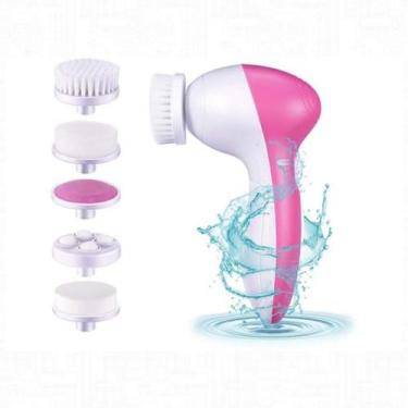 Imagem de Massageador de limpeza facial Esfoliante facial 5 em 1 com baterias - 