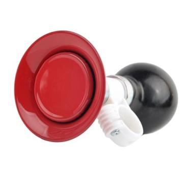 Imagem de Baoblaze Buzina de bicicleta infantil, decoração de bicicleta para guidão de 22 mm, metal, portátil, para meninos e meninas, buzina com som alto, Vermelho