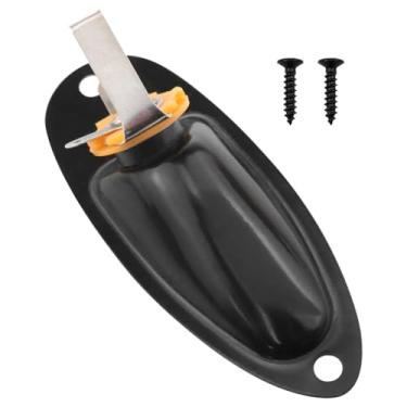 Imagem de FINBe Conector de entrada de guitarra, placa de entrada de guitarra, conector de barco de 1/10.2 cm com parafusos para guitarra elétrica Fender Stratocaster Strat St mono para peças de substituição de