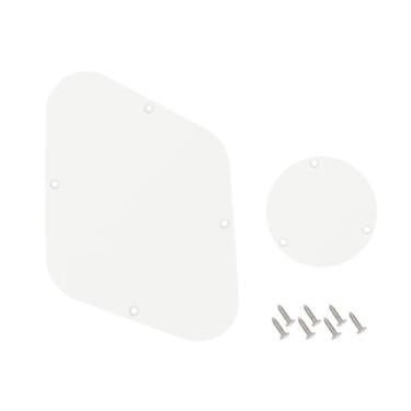 Imagem de Banworks Conjunto de capa de cavidade de placa traseira LP de 1 camada e interruptor de controle para Gibson padrão e personalizado Les Paul LP JT/HGB-03 branco