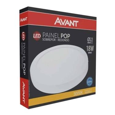 Imagem de 2X Plafon Redondo 18W Led Sobrepor Painel 22X22 Avant - Core