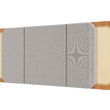 Imagem de Cabeceira Casal Queen Estofada com Tela 170cm Freijó Amadeirado/Cinza Liso