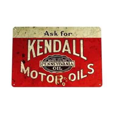 Imagem de Placa De Metal Retrô Vintage Com Tema De Óleo De Motor a Gasolina Para