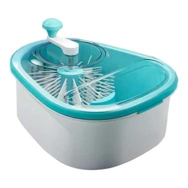 Imagem de Generic Lavador de vegetais, cesto de lavagem, tampa transparente fácil de limpar, centrifugador de frutas, dispositivo de lavagem de produtos para salada de, Azul