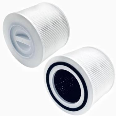 Imagem de HODSEUKIN Kit de filtro HEPA verdadeiro de substituição compatível com OLIXIS JHQ-D22-WT, purificador de ar BKJ-22G, pré-filtro de carbono ativado VOCs de poeira limpa de ar (pacote com 2)