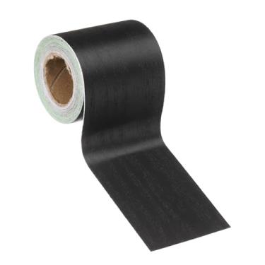 Imagem de HARFINGTON Borda de papel de parede de grão de madeira 5 cm x 5 m PVC autoadesivo texturizado adesivo de moldura impermeável papel de parede decorativo para chão porta mesa armários mesa, mesa